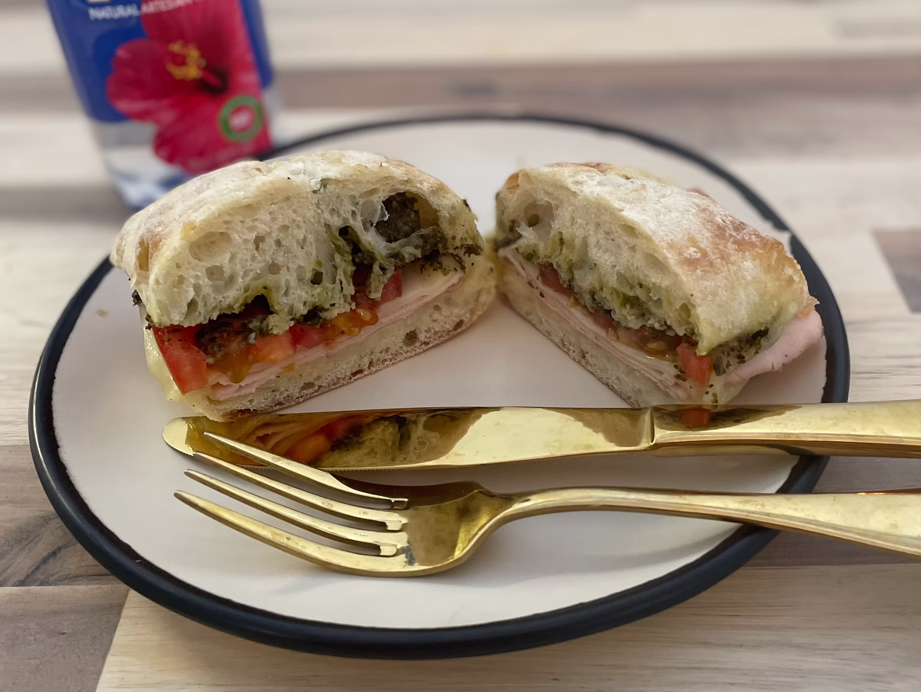 Eclairs French Cafe and Bakery brunch Roasted Turkey & Pesto Focaccia