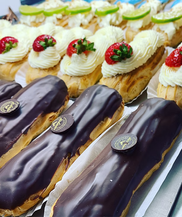 Éclair French Pastry display case and interior