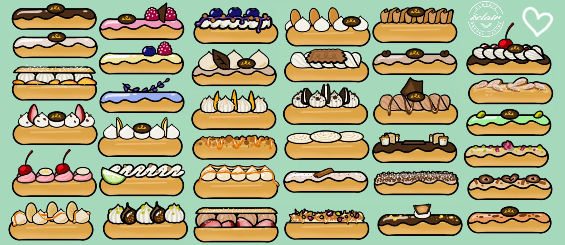Eclairs French Cafe and Bakery hero pastry display