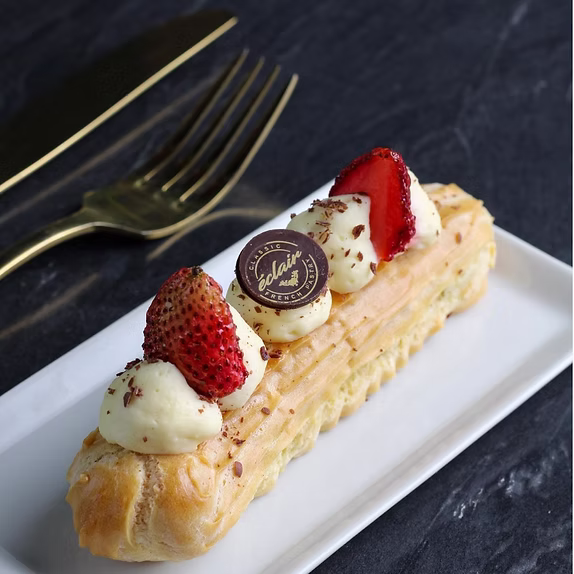 Eclairs French Cafe and Bakery Strawberries & Cream Éclair